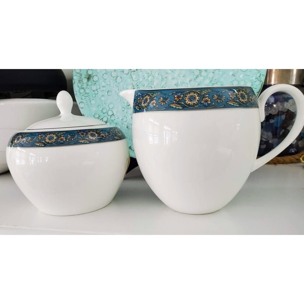 Lenox China Biltmore Persia Pattern Creamer and Sugar Bowl with Lid Set NEW